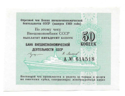(Billets). Russie Russia URSS USSR Vneshposiltorg 50 K 1989 Serie A N° 614518 UNC. Foreign Exchange Certificate. Cruise - Russie