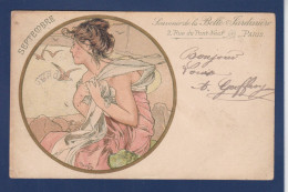 CPA Mucha Art Nouveau Illustrateur Voir Dos Publicité Belle Jardinière - Mucha, Alphonse
