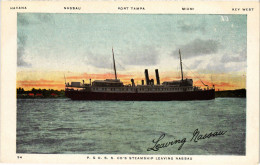 PC BAHAMAS CARIBBEAN NASSAU P. & O.S.S. CO'S STEAMSHIP Vintage Postcard (b52217) - Bahama's