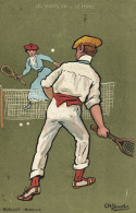 PC ARTIST SIGNED, CH. BEAUVAIS, SPORTS, LE TENNIS, Vintage Postcard (b52193) - Beauvais