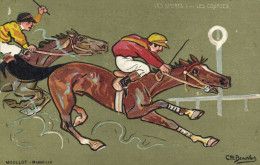 PC ARTIST SIGNED, CH. BEAUVAIS, SPORTS, LES COURSES, Vintage Postcard (b52191) - Beauvais