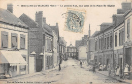 CPA 61 MOULINS LA MARCHE / LA GRANDE RUE / VUE PRISE DE LA PLACE DE L'EGLISE - Altri & Non Classificati