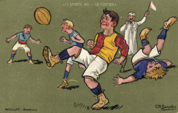 PC ARTIST SIGNED, CH. BEAUVAIS, SPORTS, LE FOOTBALL, Vintage Postcard (b52178) - Beauvais