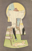 PC ARTIST SIGNED, MORIN, ART NOUVEAU, RISQUE, LADY, Vintage Postcard (b52169) - Morin, Henri