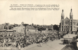 PC HAITI CARIBBEAN PORT-au-PRINCE CATHEDRALES Vintage Postcard (b52115) - Haïti