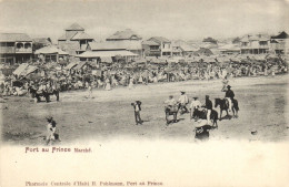 PC HAITI CARIBBEAN PORT-au-PRINCE MARCHE Vintage Postcard (b52090) - Haití