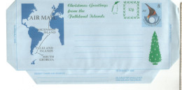 ANTARTIDA ANTARCTIC SOUTH GEORGIA AIRGRAM PAISAJES SOBRECARGA NAVIDAD CHRISTMAS OVERPRINT - Bases Antarctiques