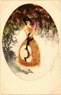 PC ARTIST SIGNED, HARDY, LADY IN THE FOREST, Vintage Postcard (b51809) - Hardy, Florence