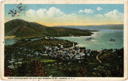 PC VIRGIN ISLANDS ST. THOMAS EAST OF CITY AND HARBOUR Vintage Postcard (b52264) - Islas Vírgenes Británicas