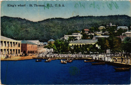 PC VIRGIN ISLANDS ST. THOMAS KING'S WHARF Vintage Postcard (b52247) - Isole Vergine Britanniche