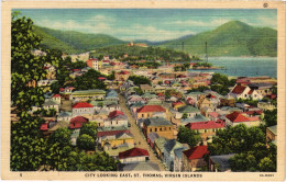 PC VIRGIN ISLANDS CARIBBEAN ST THOMAS CITY LOOKING EAST Vintage Pc. (b52242) - Britse Maagdeneilanden