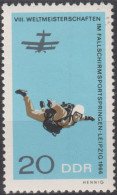 1966 DDR, ** Mi:DD 1195, Yt:DD 888, Fallschirmspringen - Parachutespringen