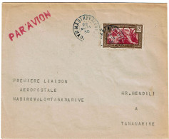 REF CTN89/MD - MADAGASCAR LETTRE AVION 22/3/1938 1ere LIAISON AEROPOSTALE - Briefe U. Dokumente