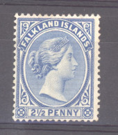 Falkland  :  Yv  12  *  Bleu,  Signé Roig - Falkland Islands