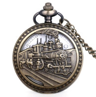 Montre Gousset NEUVE Pocket Watch - Train Ancien Locomotive à Vapeur (Ref 4) - Montres Gousset