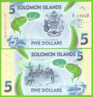 SOLOMON ISLANDS 5 DOLLARS 2019 P-W38(2) UNC POLIMER NEW A/5 - Salomons