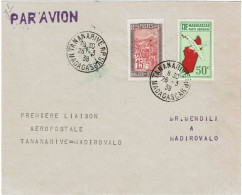REF CTN89/MD - MADAGASCAR LETTRE AVION 26/3/1938 1ere LIAISON AEROPOSTALE - Cartas & Documentos