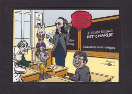 CPM Charlie Hebdo Par Jihel Tirage Limité 30 Ex Numérotés Signés Jules Ferry - Ereignisse