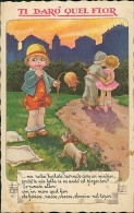 CASTELLI SIGNED 1930s POSTCARD - KIDS & MUSIC & FLOWERS & DOG - TI DARO' QUEL FIORE  - EDIZ. CARISH / DEGAMI 92 (5209) - Castelli