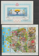 SAN MARINO - 1984/1994 - COLLECTION SERIES COMPLETES + BLOCS / FEUILLETS OBLITERES 3 PAGES ! COTE YVERT = 64 EUR. - Verzamelingen & Reeksen