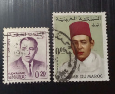 Maroc Poste Française 1962 & 1968 King Hassan II - Usati