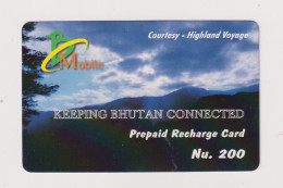 BHUTAN -  Keeping Bhutan Connected Remote  Phonecard - Butan