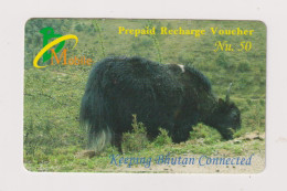 BHUTAN -  Yak And Calf Remote  Phonecard - Bhutan