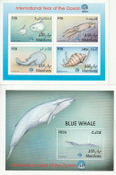 MALDIVES - N°2718/21+Bloc N°410 ** (1998) Faune Marine - Maldivas (1965-...)