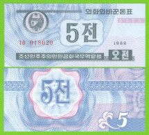 KOREA NORTH 5 CHON 1988 P-24(1)  UNC - Korea, Noord