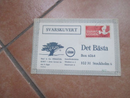 SVARS LOSEN Posta Privata Su Busta PUBBLICITARIA  Basta Blocker 1969 Svarskuvert - Storia Postale