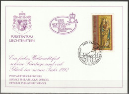 Lichtenstein Weihnachtsgruß 1991 MiNr.1028 Weihnachten  Madonna( D 4420a ) - FDC