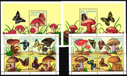 Malediven 2433-2440, Block 341 Und 342 Postfrisch Kleinbogensatz / Pilze #HQ437 - Malediven (1965-...)