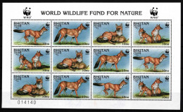 Bhutan 1687-1690 Postfrisch Kleinbogen / WWF #HQ622 - Bhutan