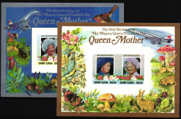 St. Lucia Block 41 Und 42 B Postfrisch Queen Mother #HQ477 - St.Lucia (1979-...)