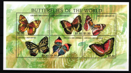 Grenada Grenadinen 2557-2562 Postfrisch Kleinbogen Schmetterlinge #IQ654 - Grenada (1974-...)