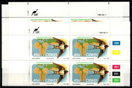 Ciskei 61-64 Postfrisch Als Viererblock Mit Eckrand #JO526 - Sonstige & Ohne Zuordnung