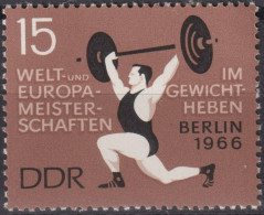 1966 DDR, ** Mi:DD 1210, Yt:DD 905, Gewichtheber-Europameisterschaften, Reissen - Weightlifting