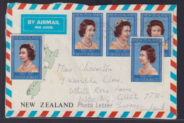 Neuseeland Luftpost Briefvorderseite Queen Elisabeth Auckland Nach Woking - Storia Postale