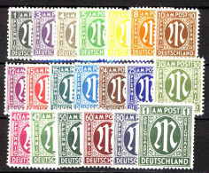 16-35 AM-Post, Deutscher Druck, 20 Werte Komplett Postfrisch ** / MNH - Mint