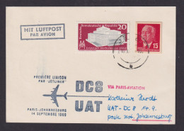 Flugpost Brief Air Mail DDR GAA Ganzsachenausschnitt Pieck Gute Destination - Postkaarten - Gebruikt