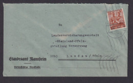 Briefmarken Besetzung Bizone Brief EF Posthorn Bandaufdruck Inter. Verschoben - Storia Postale