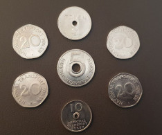 Série De 7 Jetons De Nécessité Britanniques De Métro, Bus Fin Années "National Transport Tokens" Tickets De Métro, Bus - Monedas/ De Necesidad