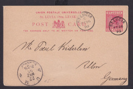 Briefmarken Britische Kolonien St. Lucia Ganzsache Queen Victoria 1p Nach Ulm - St.Lucia (1979-...)