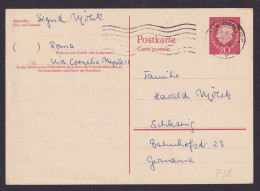 Berlin Roma Italien Heuss Medaillon P 46 Als Antwort Nach Schleswig - Postales - Usados