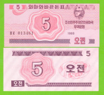 KOREA NORTH 5 CHON 1988 P-32 UNC - Korea (Nord-)