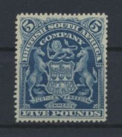 Rhodesien Südafrika Nr. 73 Luxus 5 Pfund Ungebraucht OG 1898 Kat 4.400,00 Für - Storia Postale
