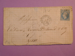 DK 21 FRANCE BELLE  LETTRE  1867 MARSEILLE A LYON +LOS. LM2 N°29 PIQUETAGE DECAL.   AFF. INTERESSANT +++ + - 1849-1876: Klassieke Periode