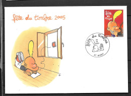 / France:n°3751 O  Fête Du Timbre 2005 - Covers & Documents