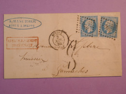 DK 21 FRANCE BELLE  LETTRE  1863 PETIT BUREAU DIEPPE A GAMACHES +N°14    AFF. INSUFFUFIS.INTERESSANT +++ + - 1849-1876: Période Classique