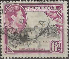 JAMAICA 1938 King George VI - Priestman's River, Portland - 6d. - Black And Purple FU - Jamaica (...-1961)